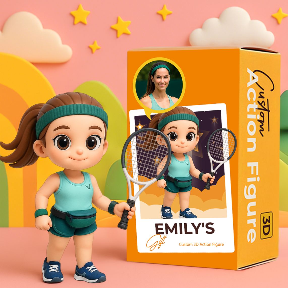 Custom 3D Action Figure Night Light from Your Photo Personalized Toy Figure Unique & Memorable Gift for Lovers, Boyfriends, Girlfriends